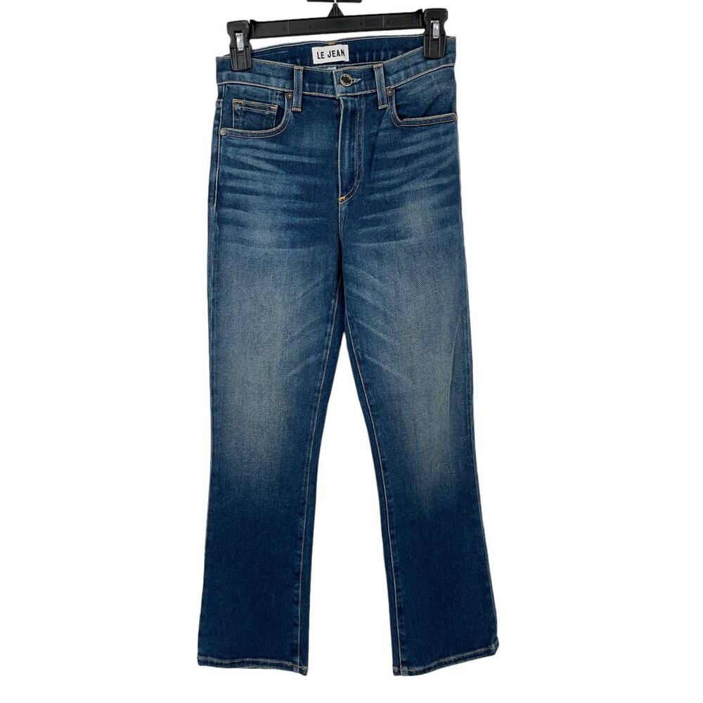 Le Jean jeans Bella mid rise crop kick flare blue size 24
